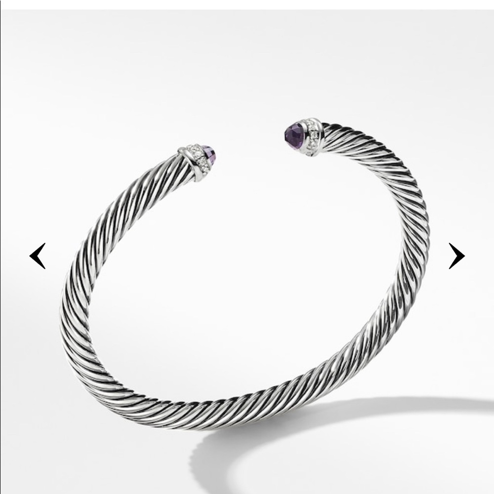 David Yurman Cable Bracelet 5mmAmethyst w/diamonds